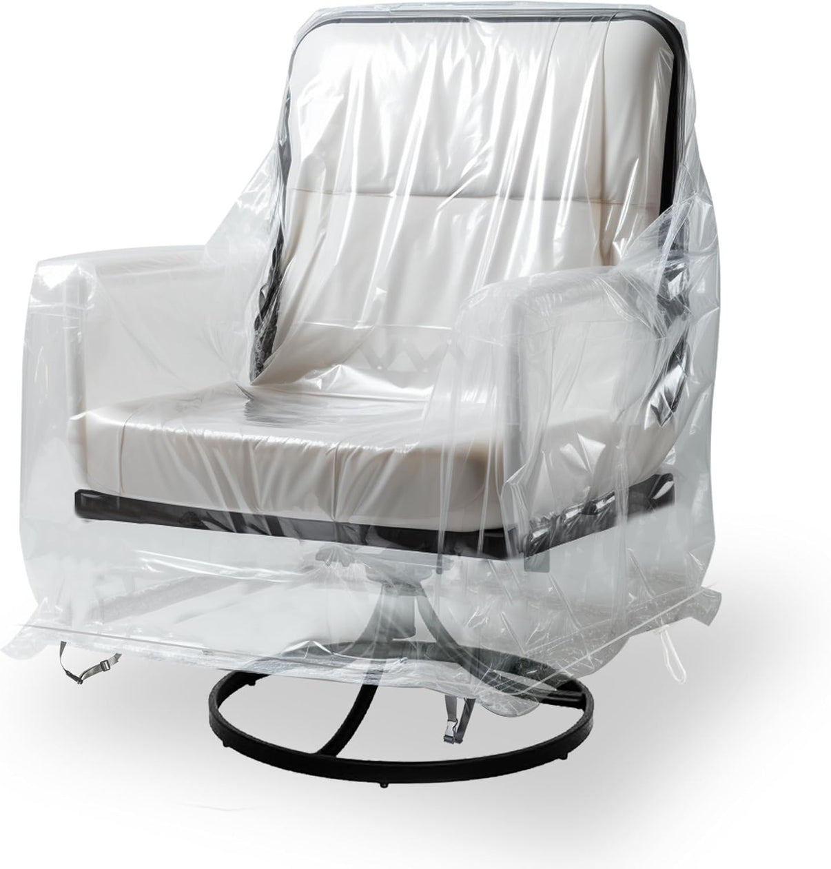 Transparent Patio Swivel Chair Covers, Waterproof Clear PVC Outdoor Furniture Covers - CoverUltra