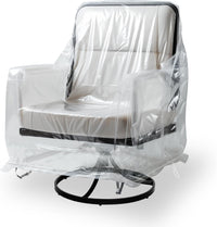 Transparent Patio Swivel Chair Covers, Waterproof Clear PVC Outdoor Furniture Covers - CoverUltra