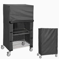 Shelving Cover Storage Shelf Wire Rack Cover,48" W x 18" D x 72" H,Nylon buckle design on both sides of the front for easy access to items (No shelves,Black)