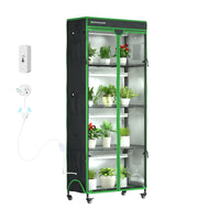 Indoor Greenhouse with Grow Light,35.8" Lx17.8 Wx71.8 H,5-Layer Plant Shelf with 3-Color T8 Growth Lights,Plant Stand with Smart Timing Plug and thermohygrometer